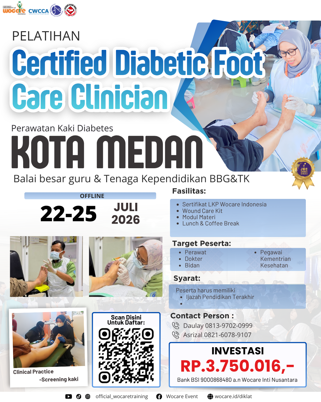 PELATIHAN PERAWATAN KAKI DIABETES (CDFCC) MEDAN JULI 2026