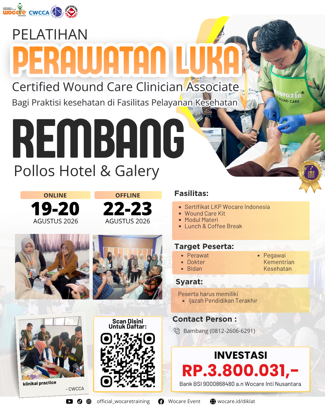 PELATIHAN PERAWATAN LUKA MODERN (CWCCA) REMBANG AGUSTUS 2026