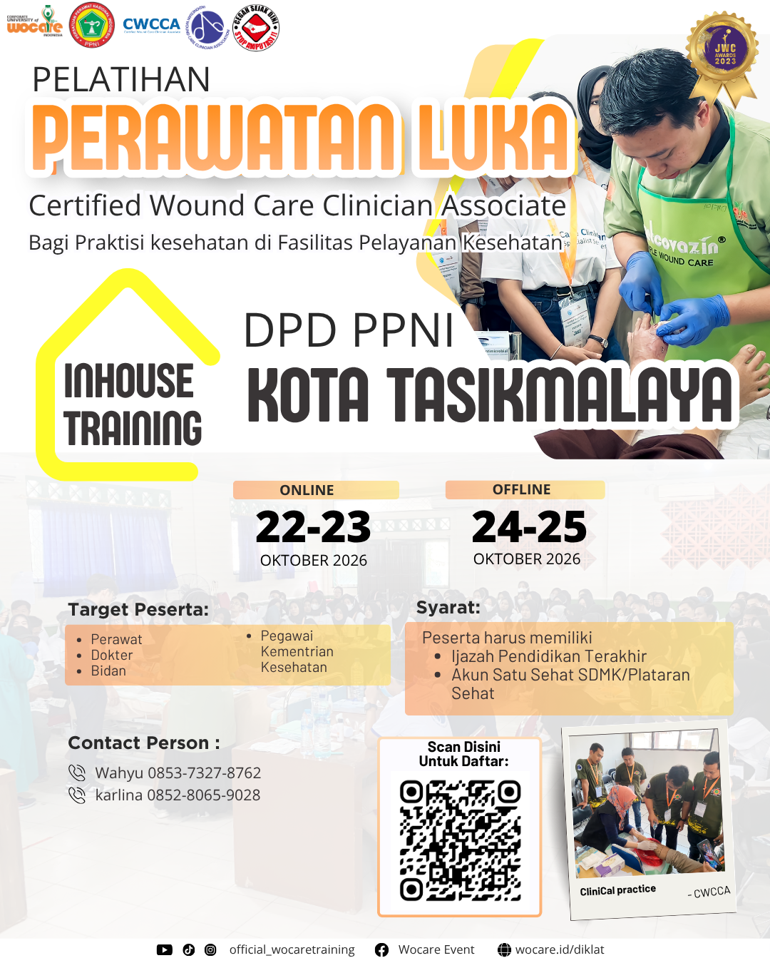 PELATIHAN PERAWATAN LUKA MODERN (CWCCA) INHOUSE DPD PPNI KOTA TASIKMALAYA OKTOBER 2026
