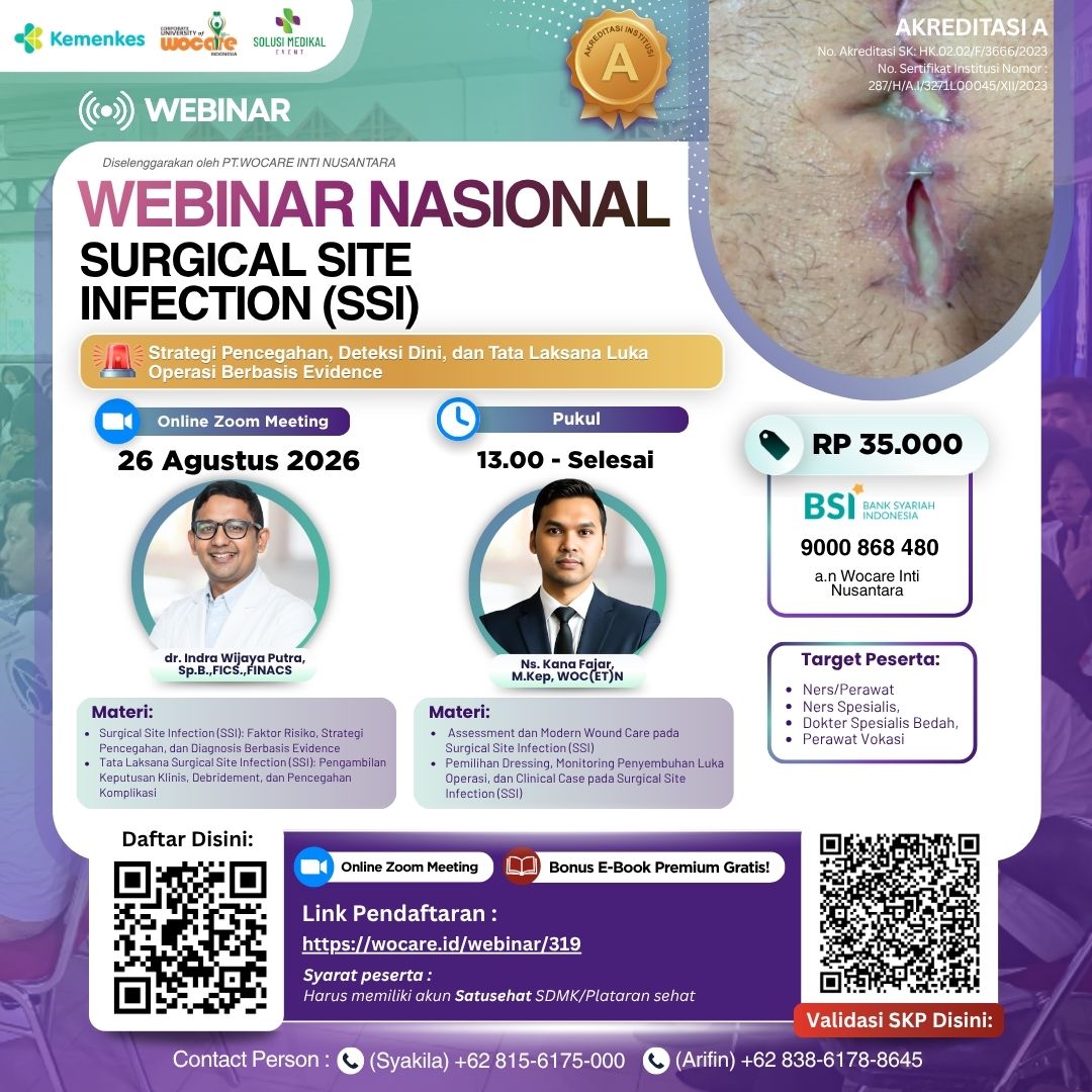 Poster webinar WEBINAR NASIONAL SURGICAL SITE INFECTION (SSI)