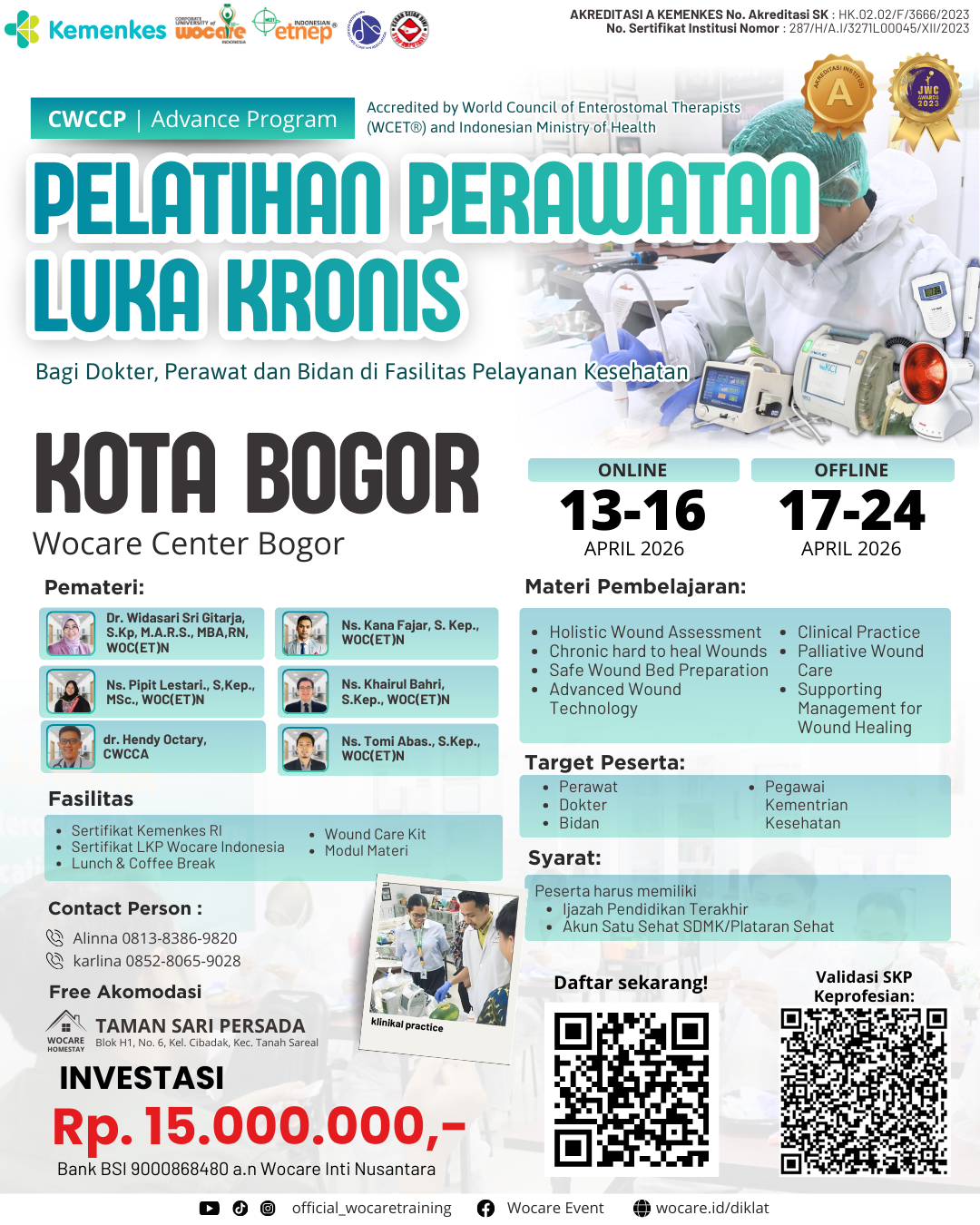 Diklat Certified Wound Care Clinician Program (CWCCP) BOGOR APRIL 2026