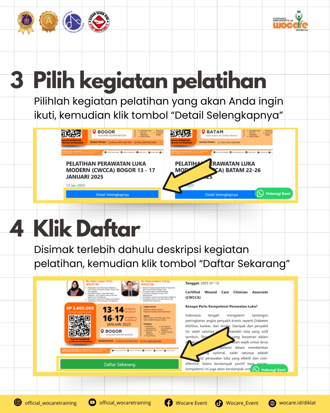 ALUR REGISTRASI PENDIDIKAN DAN PELATIHAN WOCARE